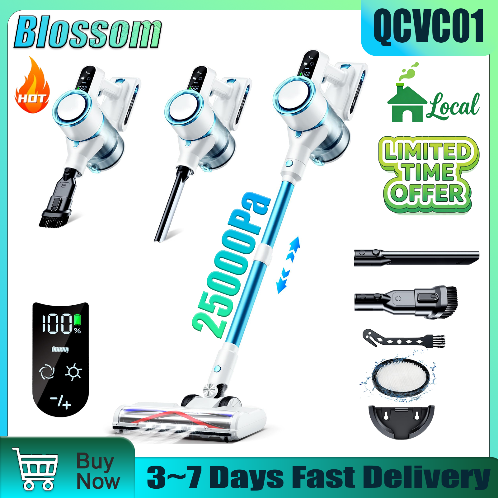 Blossom QCVC01 Wireless Vacuum - Car Cleaning Brush recensione e prezzo