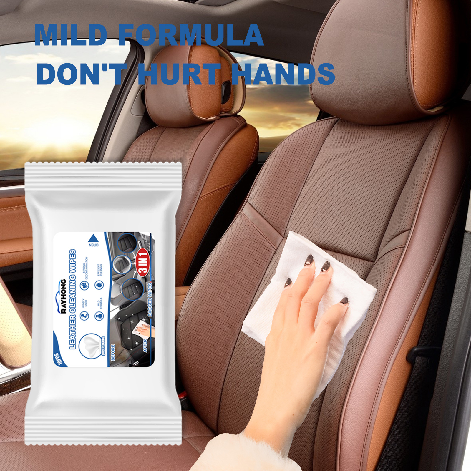 Car Leather Cleaning Wipes, Se - Dirt Brush Interior recensione e prezzo