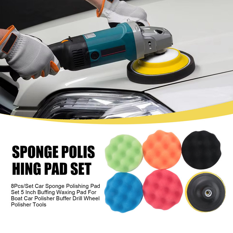 ABJA-8Pcs/Set Car Sponge Polis - Polish Pad Set Buffer recensione e prezzo