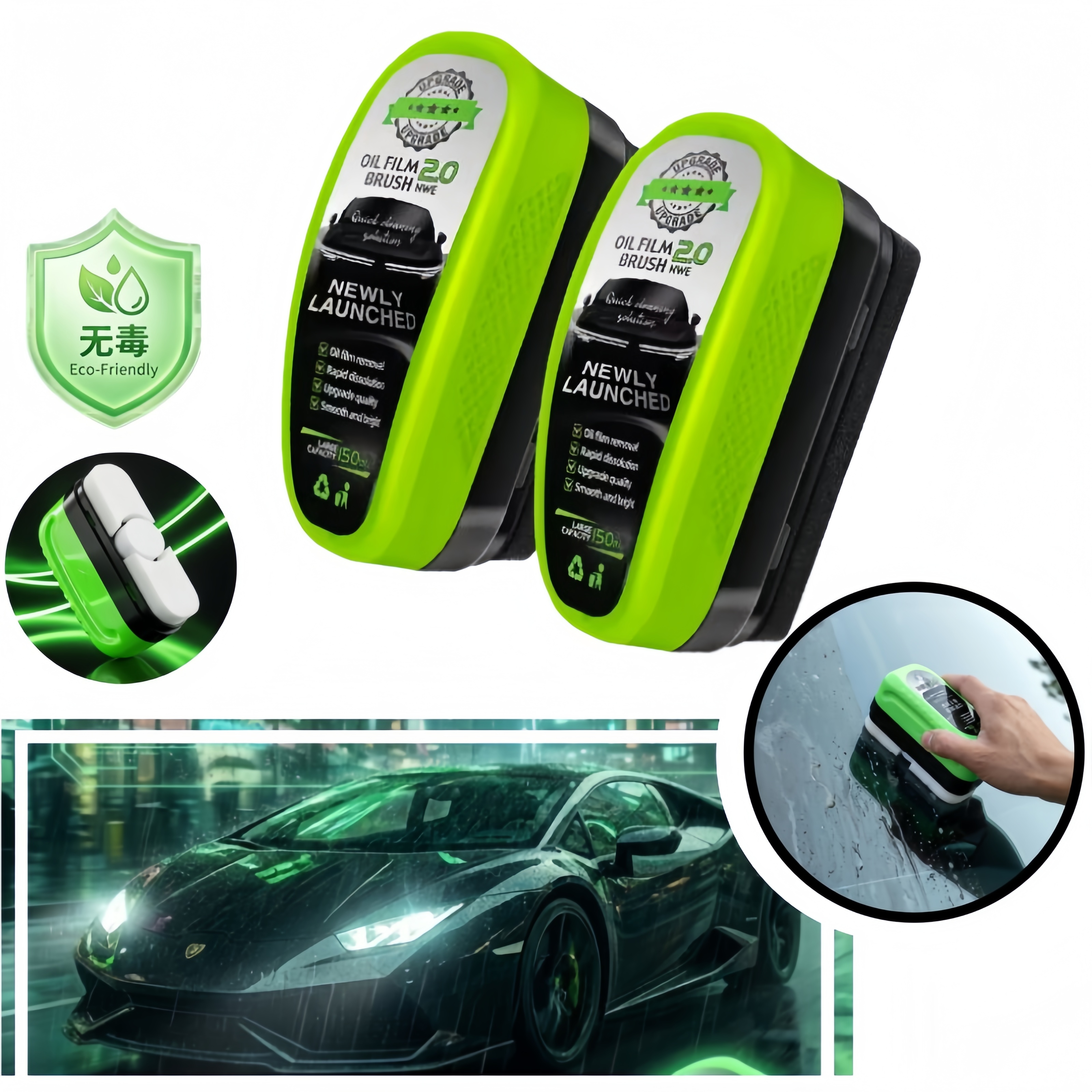 Non Toxic Car Glass Oil Film R - Car Cleaning Brush recensione e prezzo