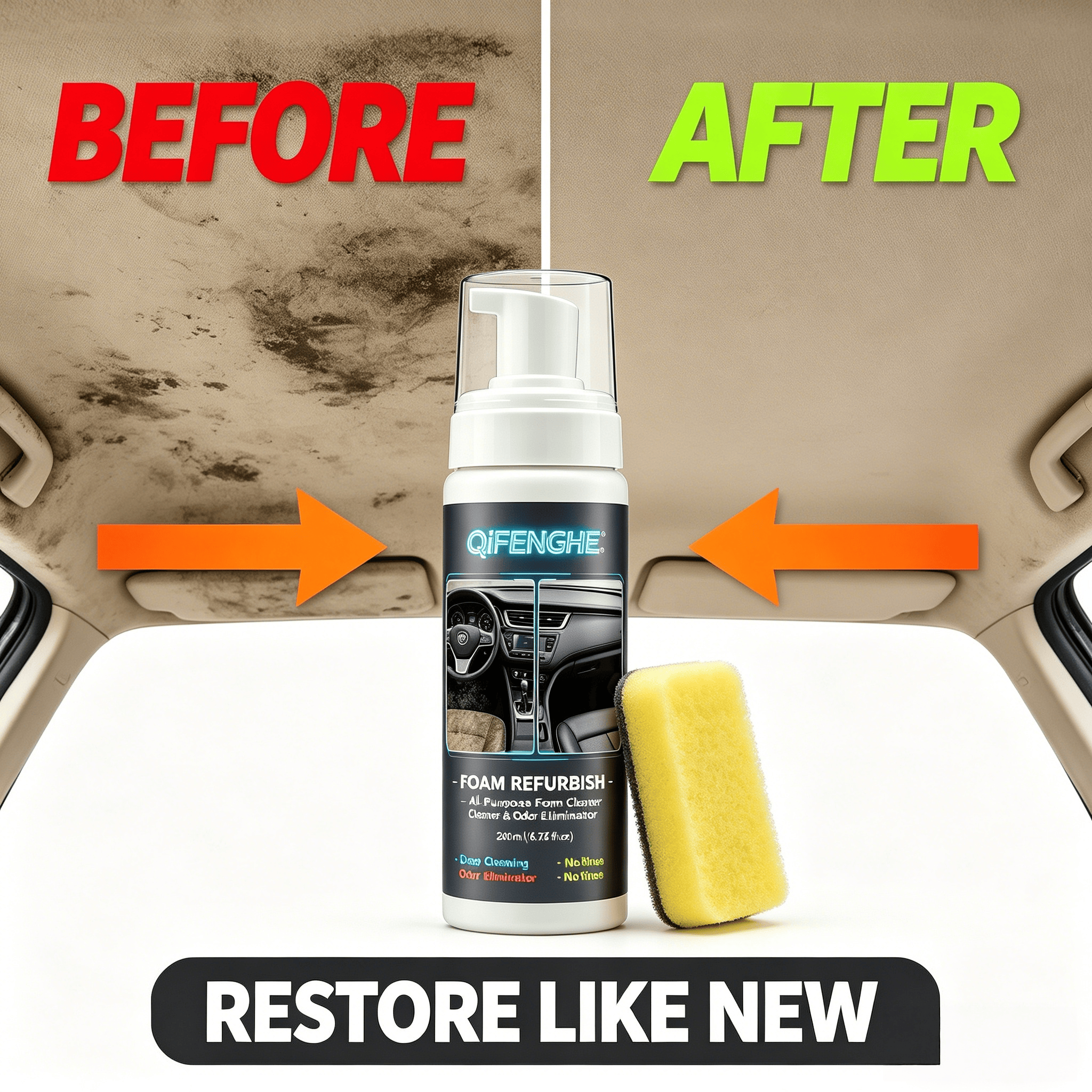 200ML No Rinse Car Foam Cleane - Odor Eliminator Car recensione e prezzo
