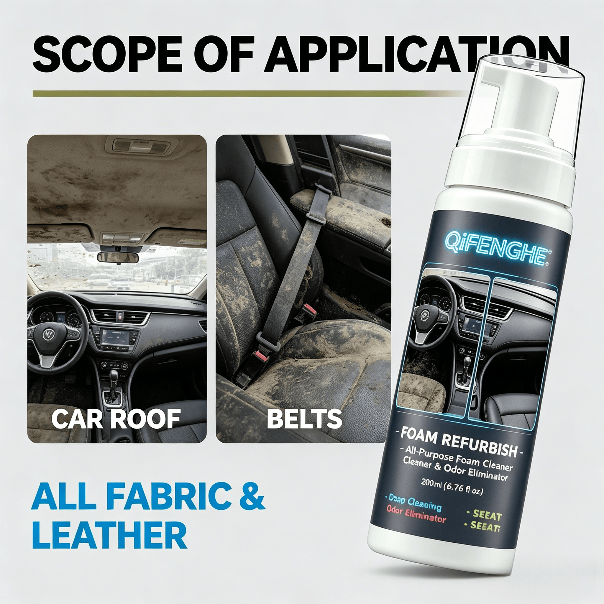200ML No Rinse Car Foam Cleane - Odor Eliminator Car recensione e prezzo